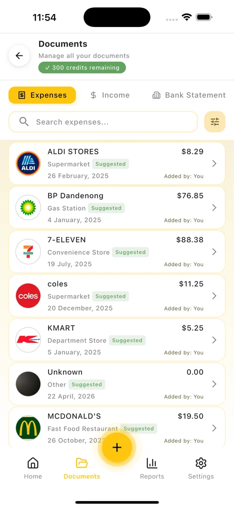 Instant Receipts Mobile App - Documents